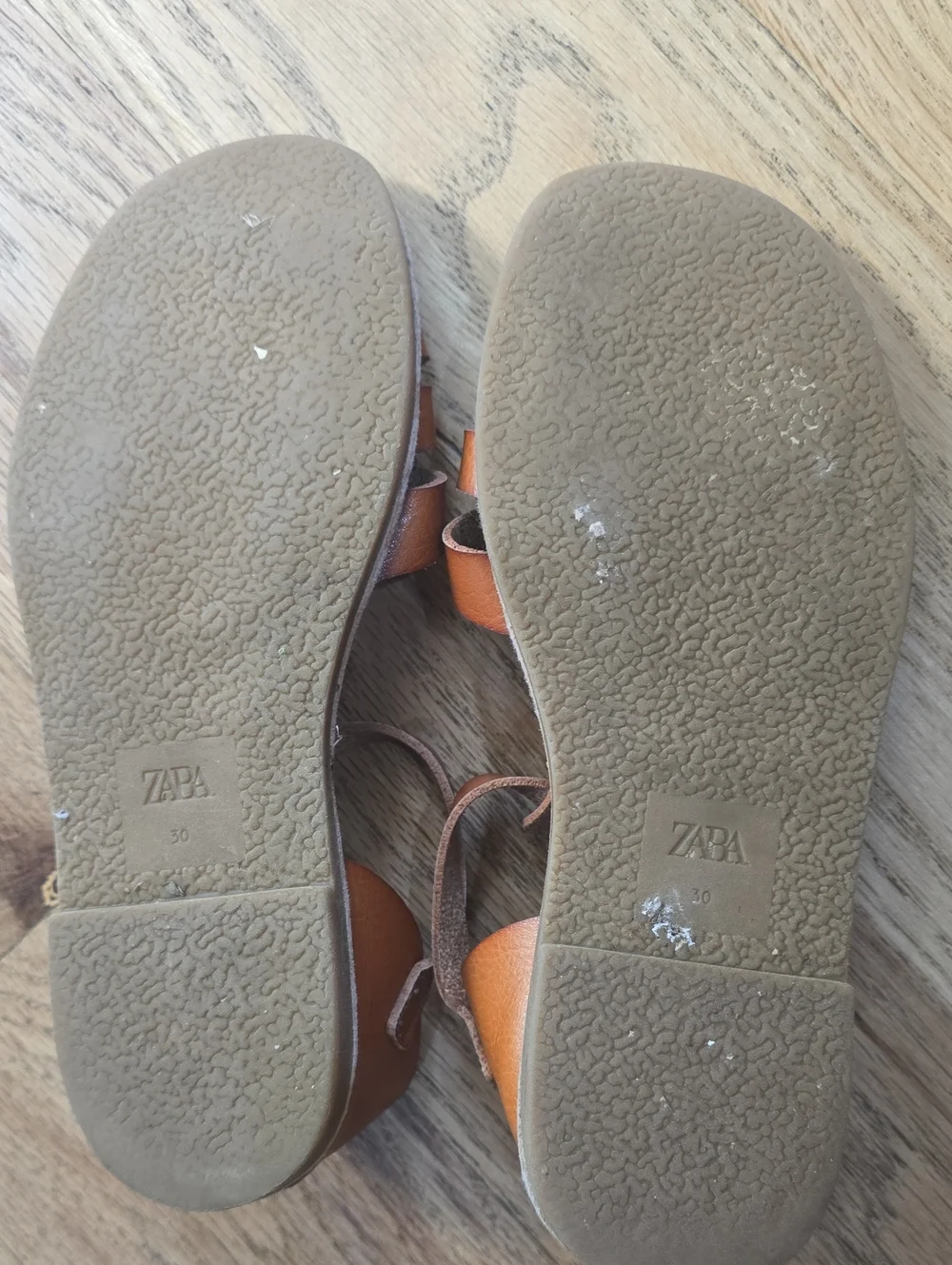 Zara Kids Tan Leather Fisherman's Sandals Sz 30